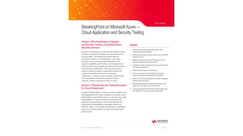 BreakingPoint on Microsoft Azure — Cloud Application and Security Testing